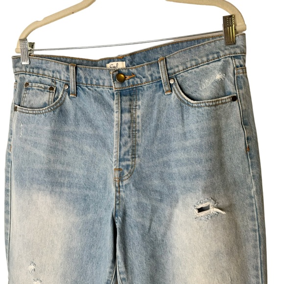 Easel Women's Distressed Straight Relaxed Denim Blue Jeans
Pants Cropped L 28/29 - Picture 5 of 8